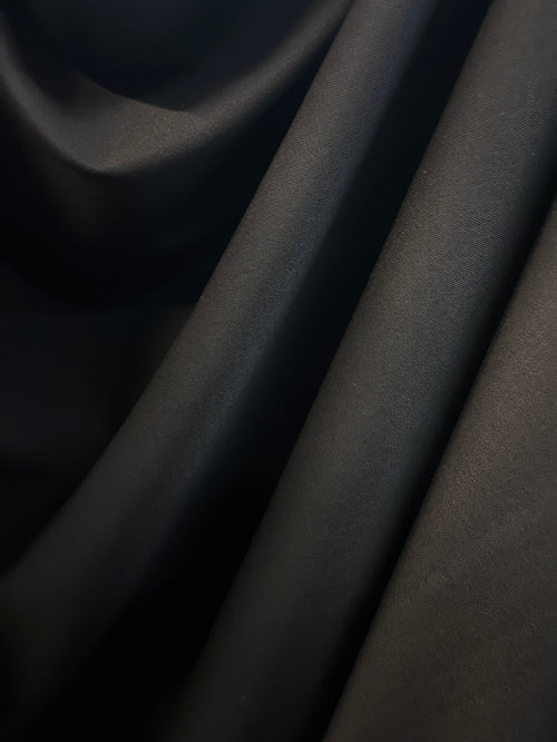 Italian Textured Suiting Virgin Wool - Jet Black