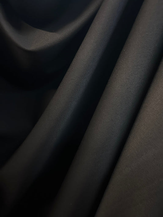 Italian Textured Suiting Virgin Wool - Jet Black