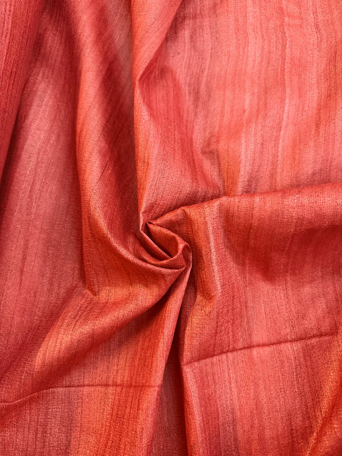 Raw Silk Ghicha - Orange Red