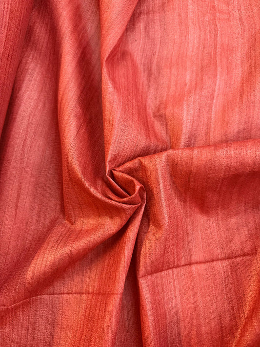 Raw Silk Ghicha - Orange Red
