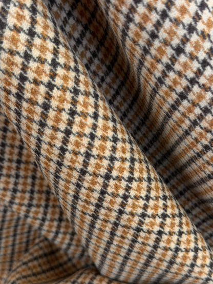 Heritage Label - Italian Plaid Melton Wool - Brown, Tan & Mustard