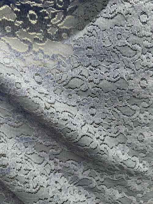 Italian Chenile Stretch Lace - Light Blue