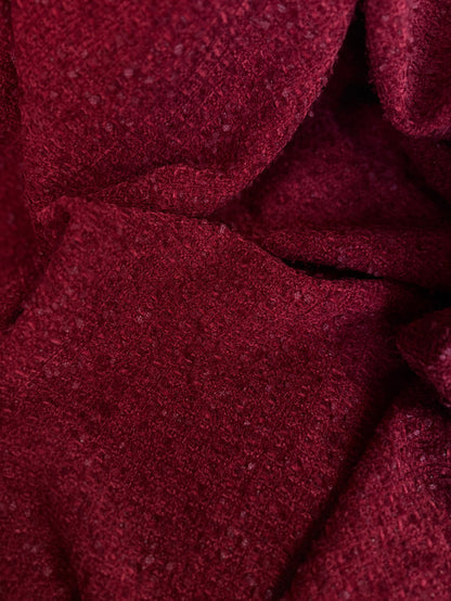 Heritage Label - Italian Designer Wool Boucle - Burgundy Red