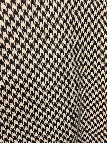 Houndstooth Poly Rayon Woven Boucle - Brown & Cream