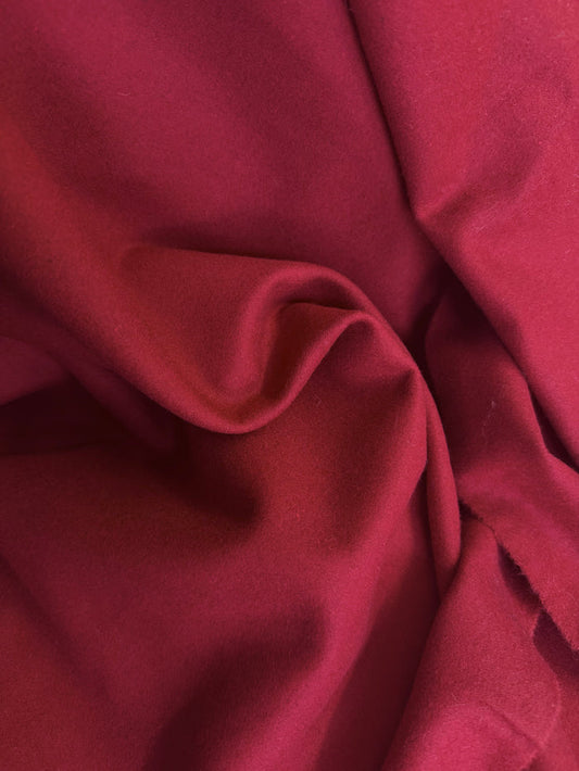 Heritage Label Italian Melton Wool - Rose Red