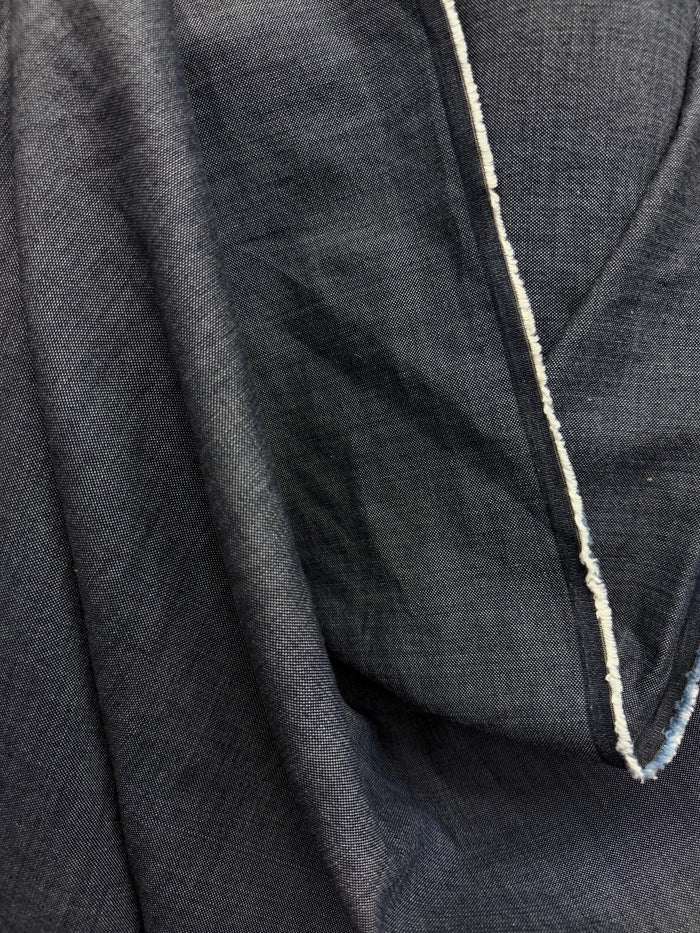 Lightweight Cotton Denim - Marled Blue