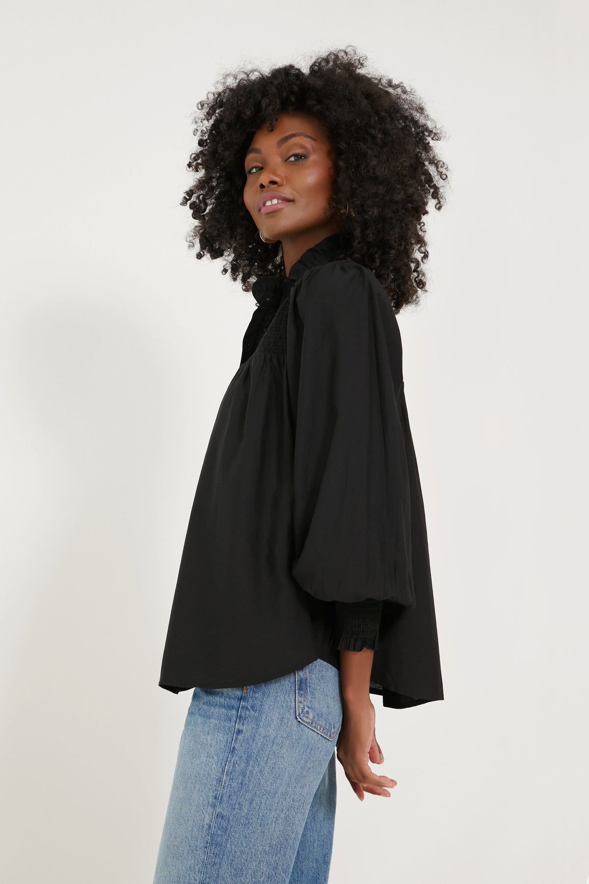 Black Jaia Smocked Blouse