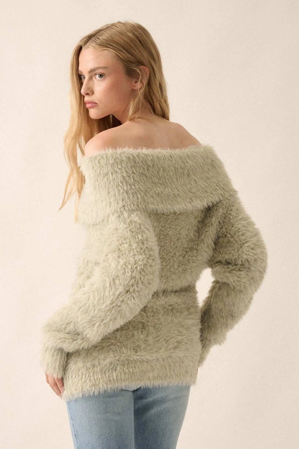 Fuzzy Wuzzy Convertible Cowl Neck Sweater