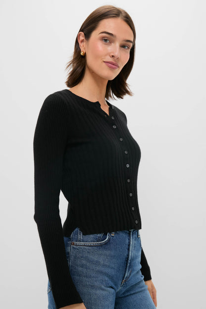 Black Kristin Ribbed Cardigan