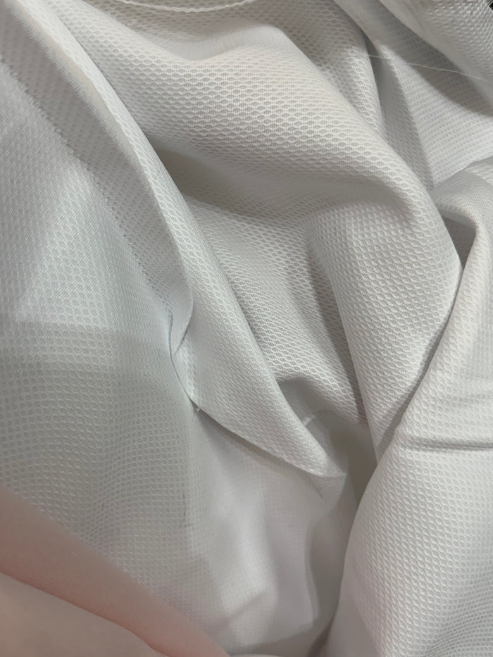 Textured Cotton Mini Pique - Bright White