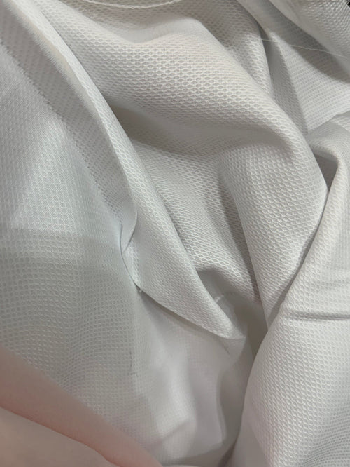 Textured Cotton Mini Pique - Bright White