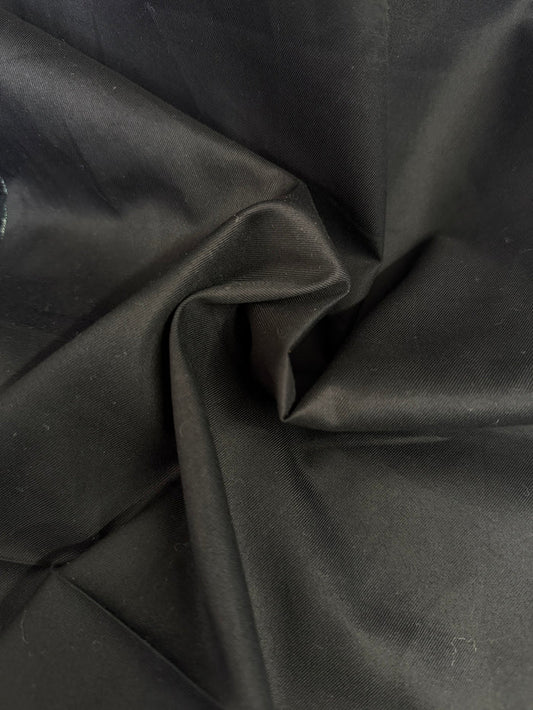 Cotton Sateen Twill Shirting - Jet Black