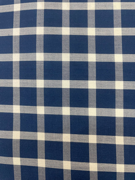 Silk Shirting Plaid - White & Blue