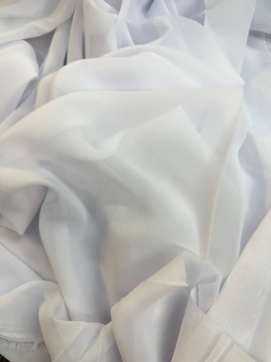 Poly Chiffon - Bright White