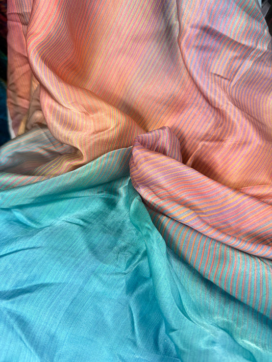 Digital Printed Rayon & Bamberg Charmeuse - Pastel Ombre