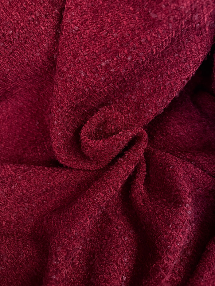 Heritage Label - Italian Designer Wool Boucle - Burgundy Red