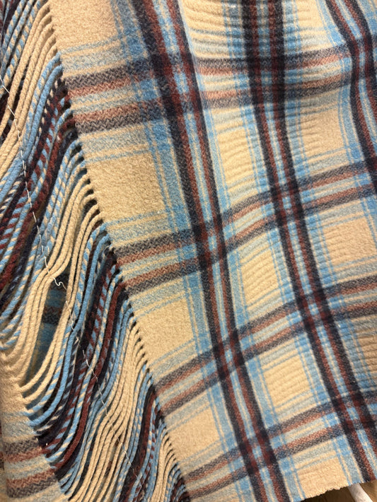 Heritage Label - Italian Double Face Wool - Tan & Blue Plaid