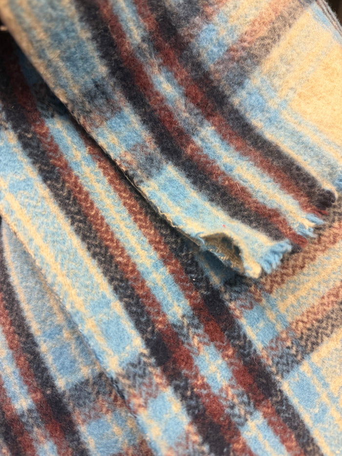 Heritage Label - Italian Double Face Wool - Tan & Blue Plaid