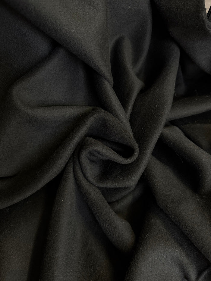 Heritage Italian Melton Wool - Jet Black