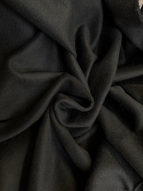 Heritage Italian Melton Wool - Jet Black
