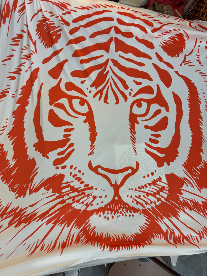 Printed Silk Jersey - Coral Orange Tiger