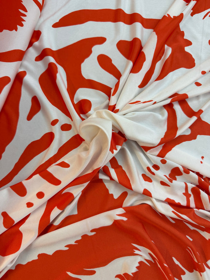 Printed Silk Jersey - Coral Orange Tiger