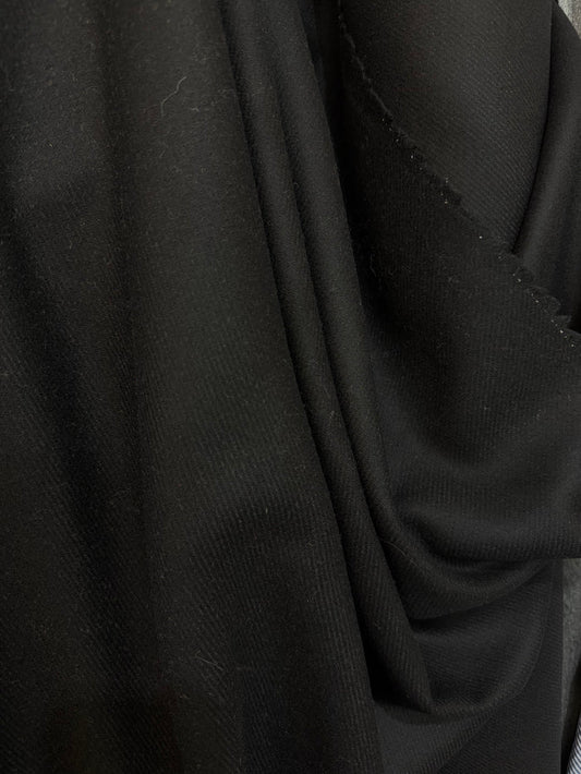 Heritage Label - Italian Melton Twill Wool - Jet Black