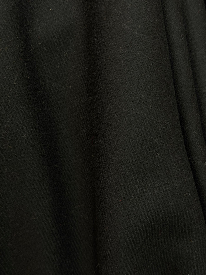 Heritage Label - Italian Melton Twill Wool - Jet Black