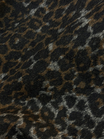 Italian Melton Wool - Grey, Brown & Black Cheetah