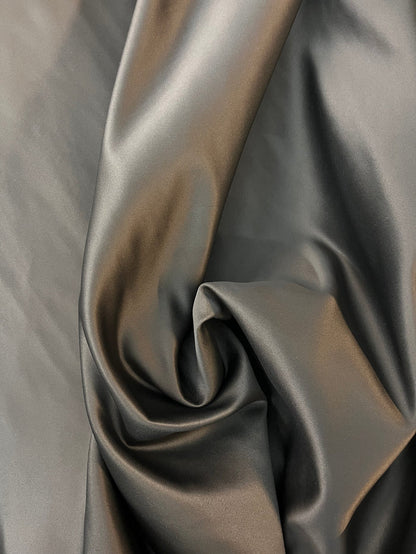 Poly Duchess Satin - Double Faced - Olive Green & Tonal Metallic
