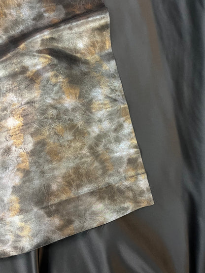 Poly Duchess Satin - Double Faced - Olive Green & Tonal Metallic