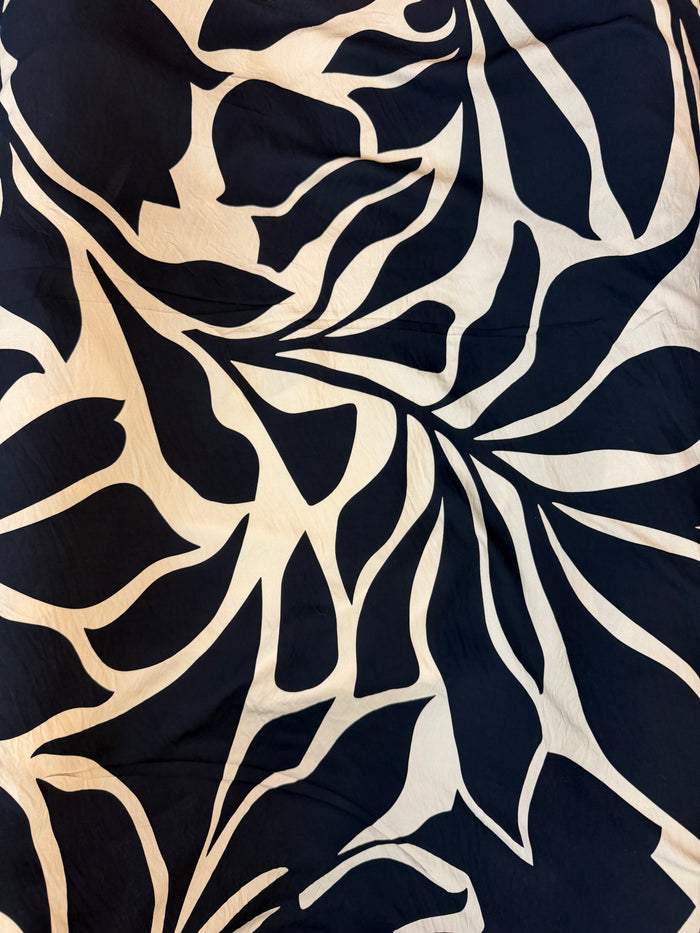 Jumbo Printed Rayon Twill - Black & Beige