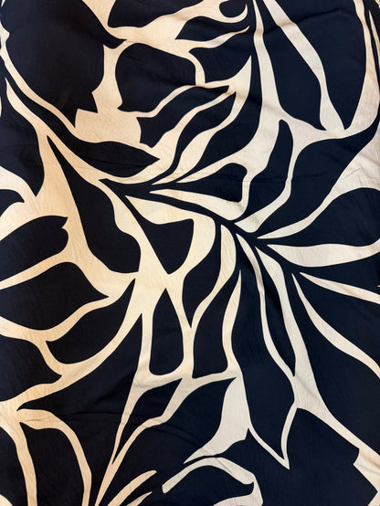 Jumbo Printed Rayon Twill - Black & Beige