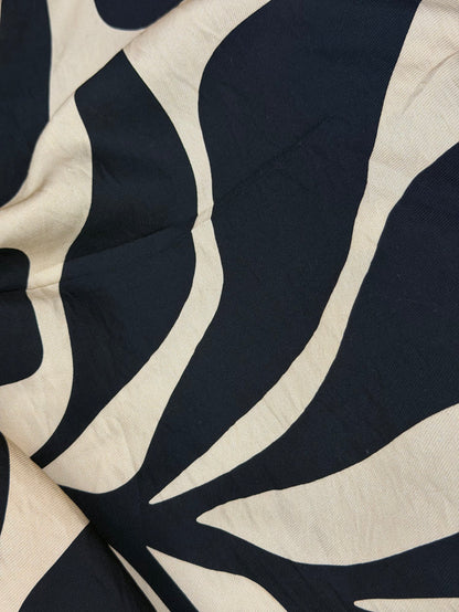 Jumbo Printed Rayon Twill - Black & Beige