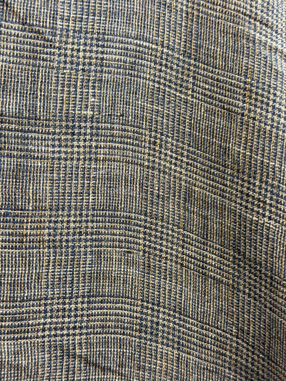 Woven Plaid Linen - Blue & Beige