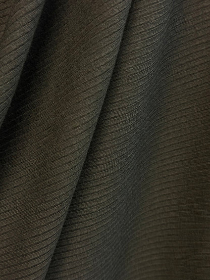 Ribbed Poly Knit - Jet Black
