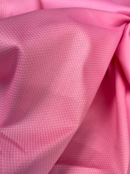Textured Stretched Cotton Pique - Pink