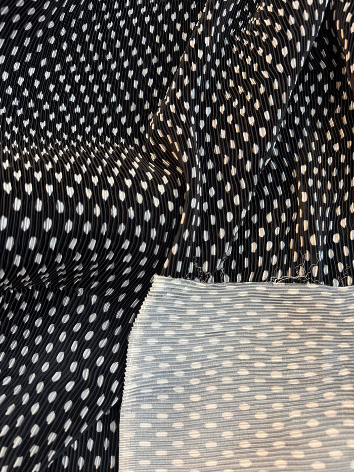 Micro Pleated Poly - Mini Polka Dot