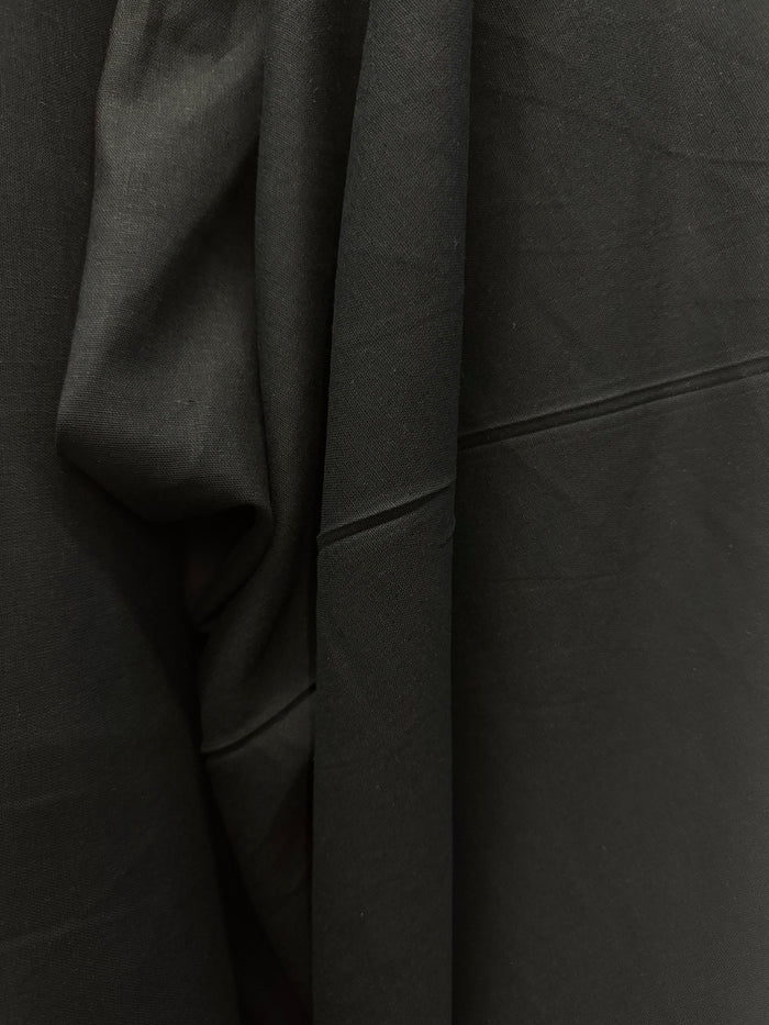Textured Cotton & Linen Blend - Jet Black