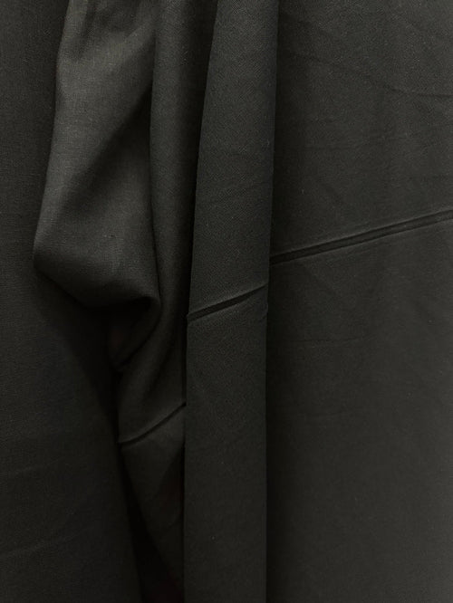 Textured Cotton & Linen Blend - Jet Black