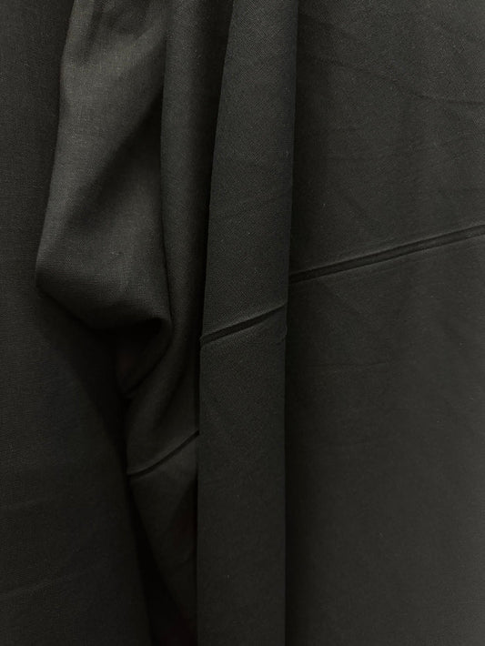 Textured Cotton & Linen Blend - Jet Black