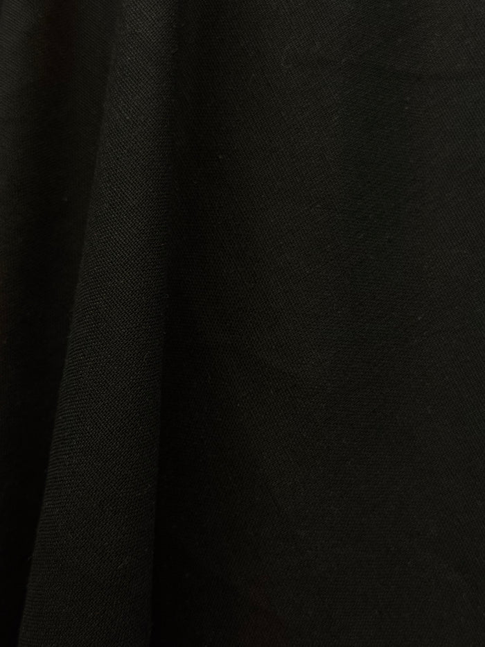 Textured Cotton & Linen Blend - Jet Black