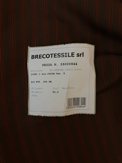 Italian Stripe Rayon Viscose - Brown & Red