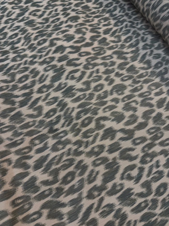 Italian Printed Poly Taffeta - Faded Glitch Cheetah