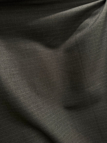 Italian Poly Rayon Suiting - Grey Pinstripe