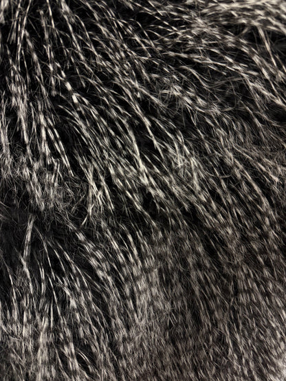 Raccoon Faux Fur - Black & White