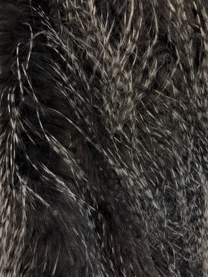 Raccoon Faux Fur - Black & White