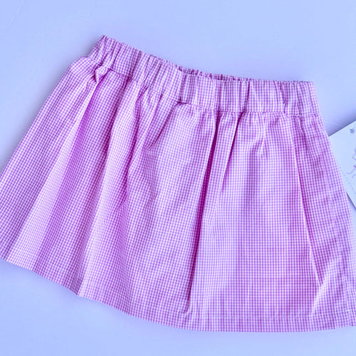 Tilly Skort in Hot Pink Gingham (#5), Size 5
