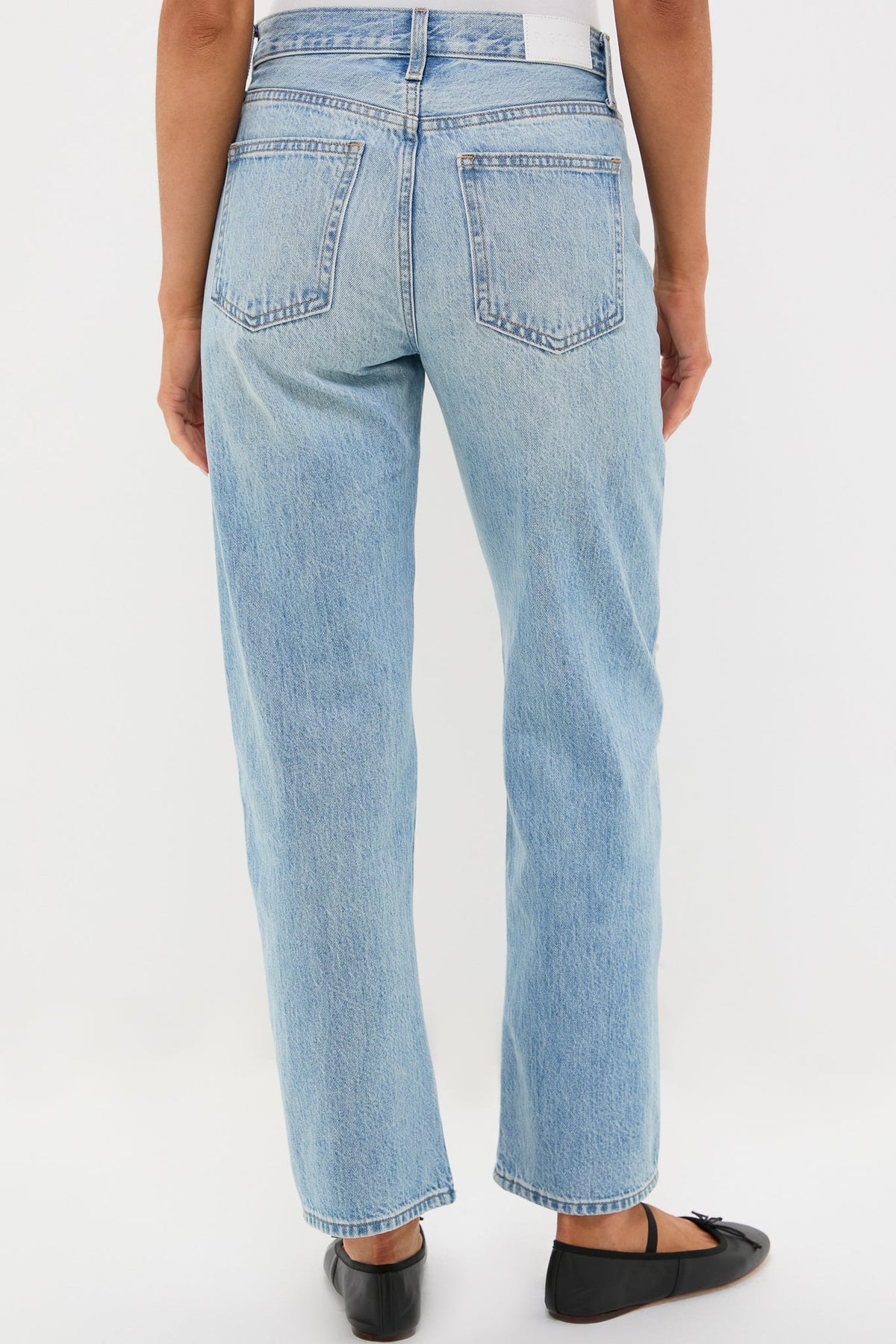 Aries Studded Lexi Mid Rise Bowed Straight