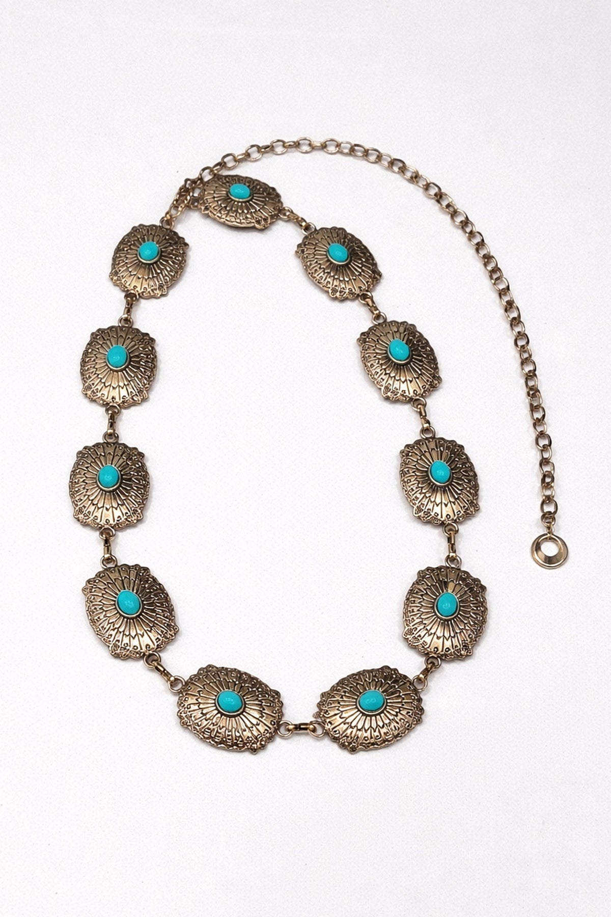 Mojave Gold Turquoise Concho Chain Belt